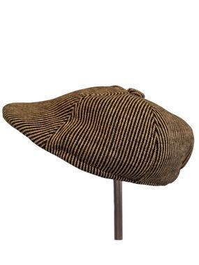 Westend Brown Striped Newsboy/Flat Cap Sz L/XL